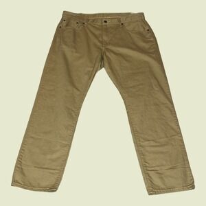 Levis Middy Straight Pants Tan Khaki Twill Mid Rise Womens 32x30